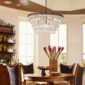 Elegant Farmhouse Bronze Ceiling Lighting Fixture dining table