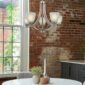 Luxurious Alabaster Glass Shades Chandelier dining area