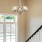 Luxurious Alabaster Glass Shades Chandelier stairway