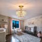 Luxurious Crystal Gold Chandelier Fixture bedroom area