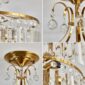 Luxurious Crystal Gold Chandelier Fixture detail