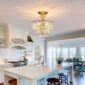 Luxurious Crystal Gold Chandelier Fixture kitchen area