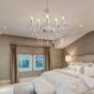 Sophisticated Modern Contemporary Crystal Chandelier bedroom