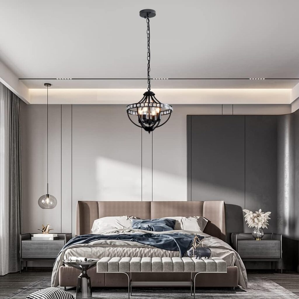 Stylish Farmhouse Rustic Vintage Black Pendant bedroom