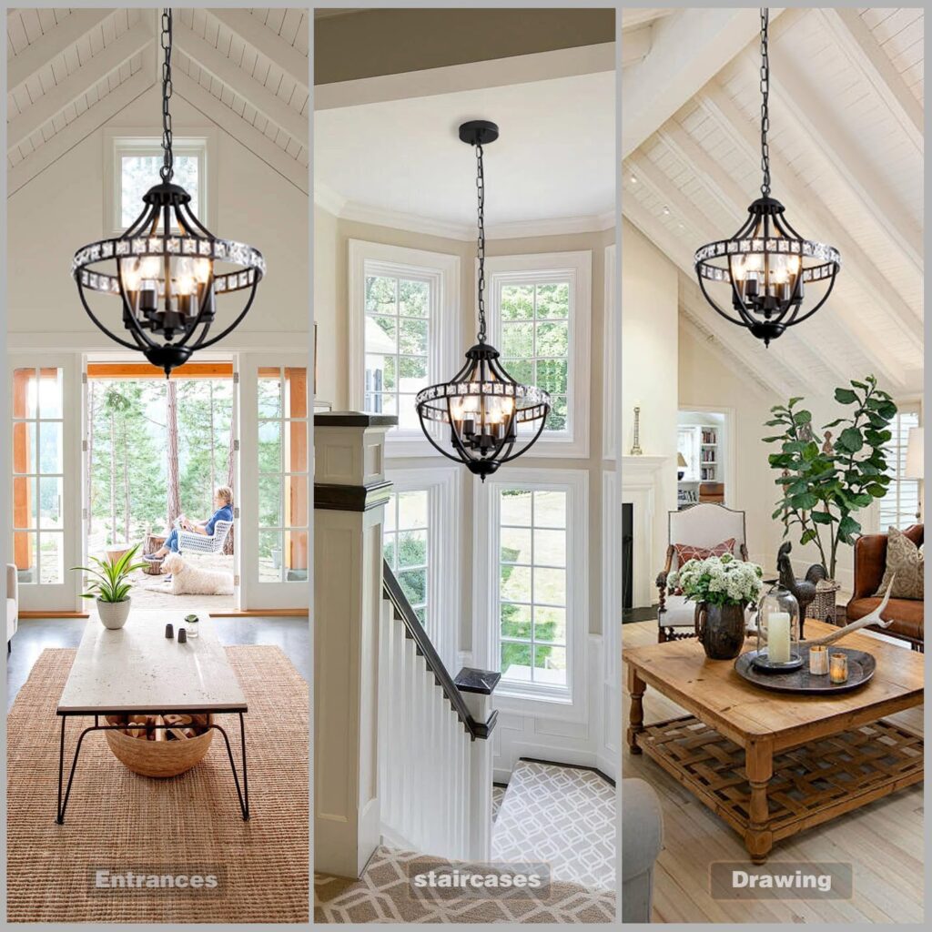 Stylish Farmhouse Rustic Vintage Black Pendant spacesw